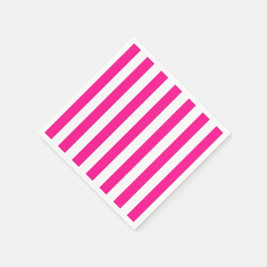 dikke verticale strepen dieproze en witte streep servet (Hoek)
