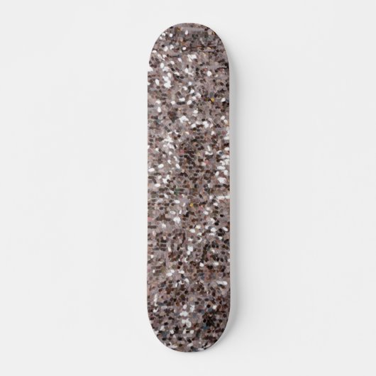 dikke zilveren glitter skateboard (Voorkant)