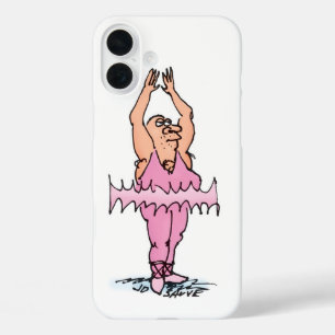 Dikzak in Roze Tutu Ballet Cartoon iPhone 16 Plus Hoesje