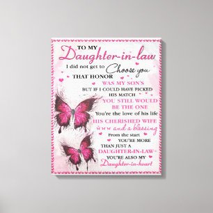 DIL Butterfly Je bent ook mijn dochter in het hart Canvas Afdruk