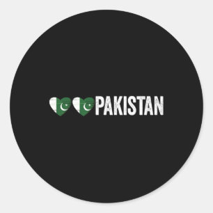 DIL Pakistan Azadi Mubarak Hart Vlag Dag Trots Ronde Sticker