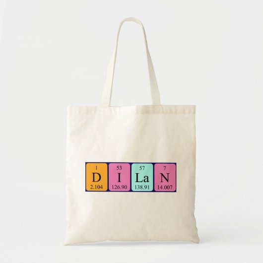 Dilan Periodieke Naam canvas tas (Voorkant)