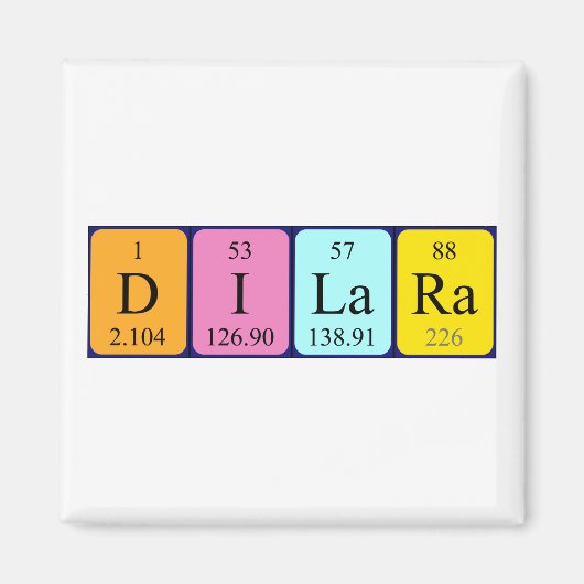 Dilara periodiek table name magnet magneet (Voorkant)
