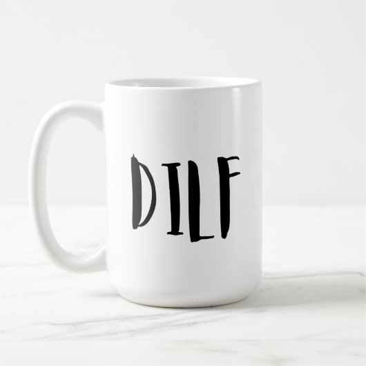 DILF Funny Café Mug avec citation, Drôle Mug Cadea (Gauche)