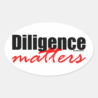 Diligence is belangrijk ovale sticker
