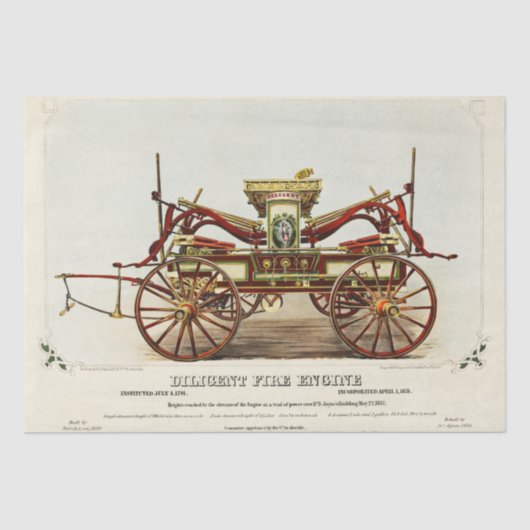 Diligent Fire Engine, 1852, teruggezet, ontkoppeld Tissuepapier (Voorkant)