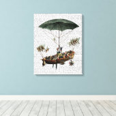 Diligenza en vliegende wezens canvas afdruk (Insitu (Houten vloer))