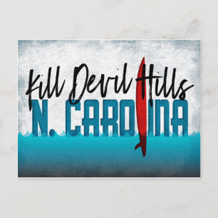 Dill Devil Hills Briefkaart North Carolina Surfboa