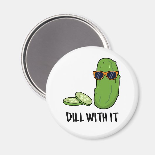 Dill met het Funny Dill Pickle Pun Magneet (Voorkant / Achterkant)