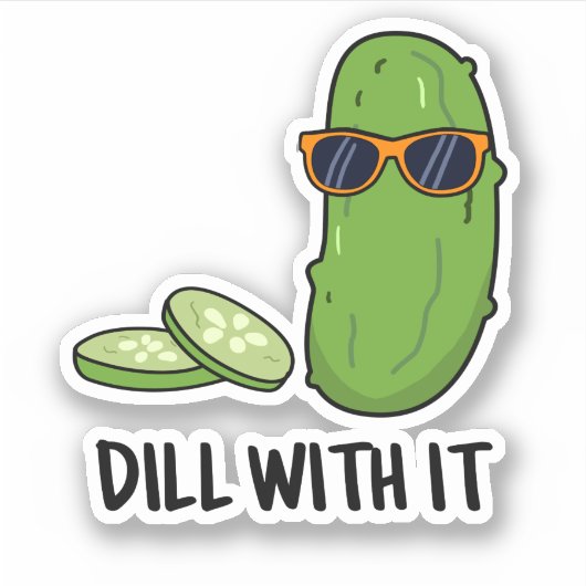 Dill met het Funny Dill Pickle Pun Sticker (Voorkant)