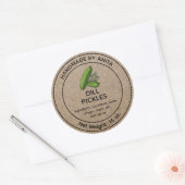 Dill Pickers Concombres Jar Étiquette Kraft Design (Enveloppe)