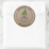 Dill Pickers Concombres Jar Étiquette Kraft Design (Sac)