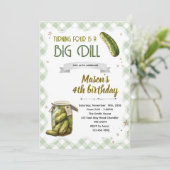 Dill pickle birthday boy invitation kaart (Staand voorkant)