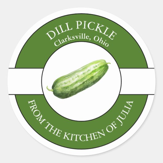 Dill Pickle-label Ronde Sticker (Voorkant)