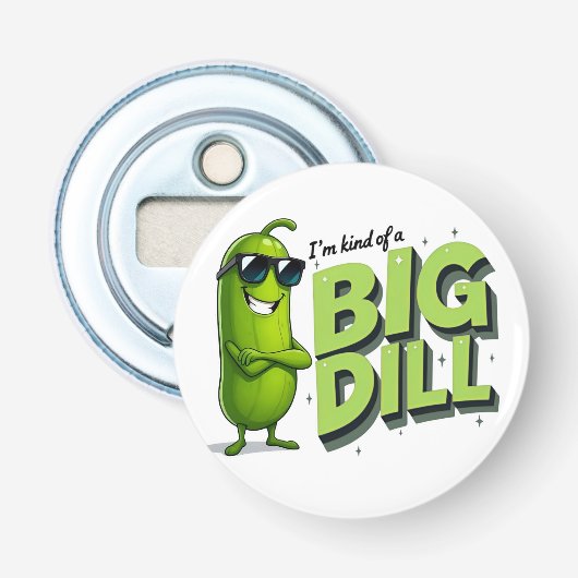 Dill Pickles Lovers Gift - Grappige Cartoon Design Button Flesopener (Voorkant)