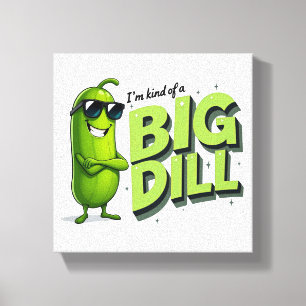 Dill Pickles Lovers Gift - Grappige Cartoon Design Canvas Afdruk