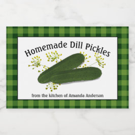 Dill Pickles Plaid H Food Label Voedselcontainer Etiket