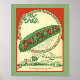 Dill Pickles Rag Sheet Music Hoesje kopiëren Poster