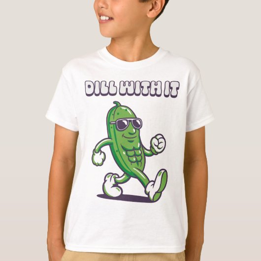Dill with It Cool Pickle Boy's T-shirt (Voorkant)