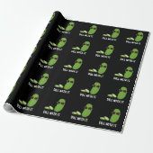 Dill with it Funny Dill Pickle Pun Dark BG Cadeaupapier (Uitgerold)