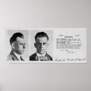 DILLINGER WANTED DOCUMENT 1933 POSTER