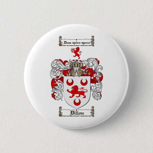 DILLON FAMILY CREST - DILLON COAT VAN WAPENS RONDE BUTTON 5,7 CM (Voorkant)