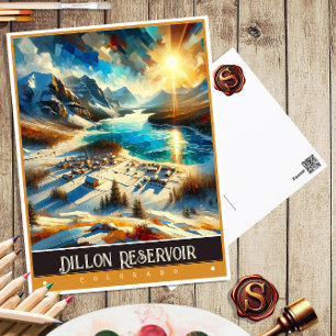 Dillon Reservoir, Colorado schilderij Briefkaart