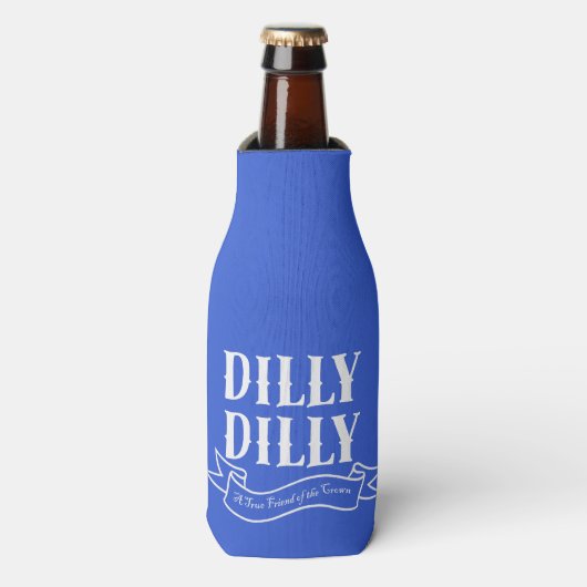 Dilly blauwe fles koeler (wit) (Fles Voorkant)