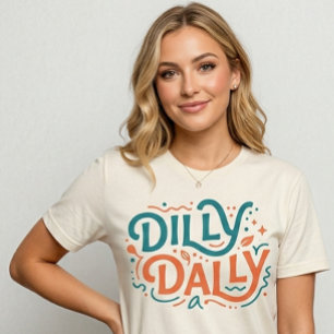 Dilly Dally Grafische T-shirt   Retro Preppy T-shi