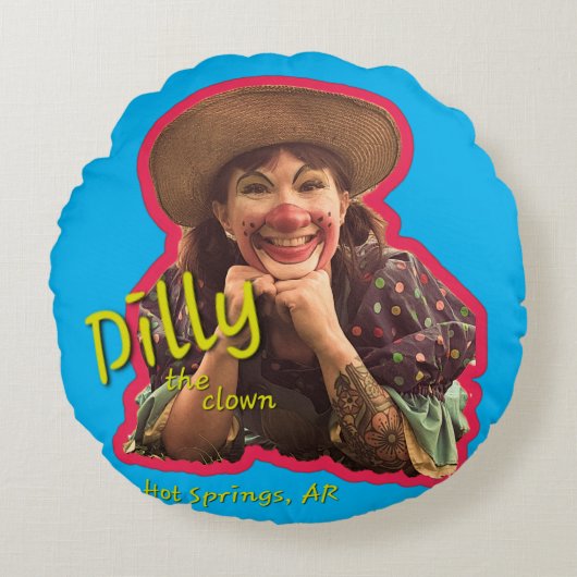 Dilly de clown rond kussen (Voorkant)