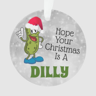 Dilly Kerstmis Pickle Circle Ornament