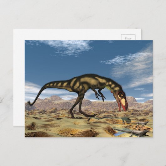 Dilong dinosaur - 3D rendering Briefkaart (Voorkant / Achterkant)