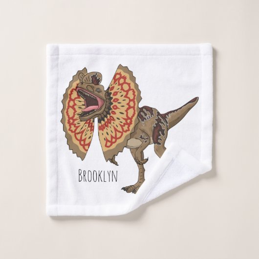 Dilophosaurus cartoon illustratie bad handdoek (Wasdoekje)