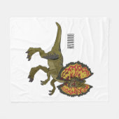 Dilophosaurus cartoon illustratie fleece deken (Voorkant (Horizontaal))