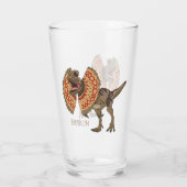 Dilophosaurus cartoon illustratie glas (Achterkant)