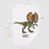 Dilophosaurus cartoon illustratie golfhanddoek (Insitu)