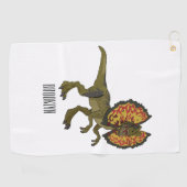 Dilophosaurus cartoon illustratie golfhanddoek (Horizontaal)