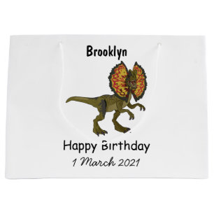 Dilophosaurus cartoon illustratie groot cadeauzakje