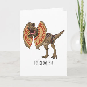 Dilophosaurus cartoon illustratie kaart