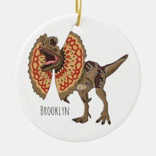 Dilophosaurus cartoon illustratie keramisch ornament