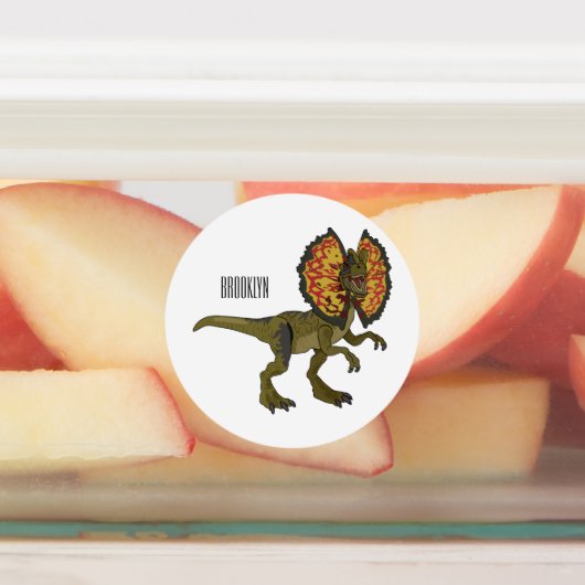 Dilophosaurus cartoon illustratie labels (Aangebracht)