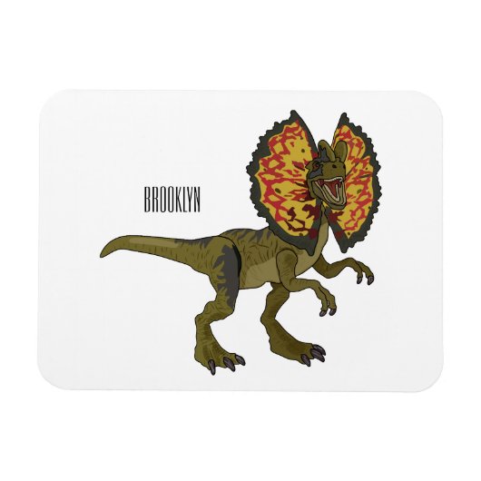Dilophosaurus cartoon illustratie magneet (Horizontaal)