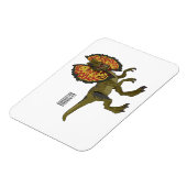 Dilophosaurus cartoon illustratie magneet (Linkerzijde)