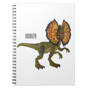 Dilophosaurus cartoon illustratie notitieboek