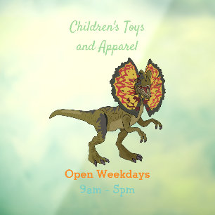 Dilophosaurus cartoon illustratie raamsticker