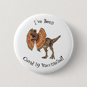 Dilophosaurus cartoon illustratie ronde button 5,7 cm