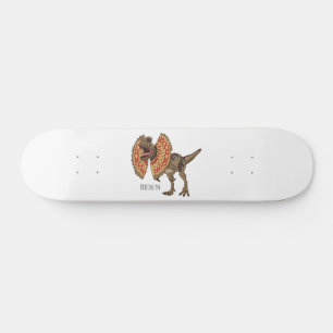Dilophosaurus cartoon illustratie skateboard