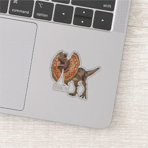 Dilophosaurus cartoon illustratie sticker
