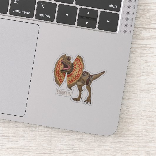 Dilophosaurus cartoon illustratie sticker (Detail)