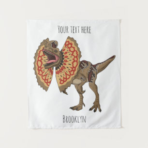 Dilophosaurus cartoon illustratie wandkleed